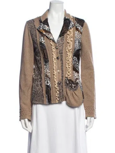 Pre-owned Alberto Makali Patterned Jacket In Brown