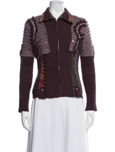 Pre-owned Alberto Makali Patterned Jacket In Burgundy