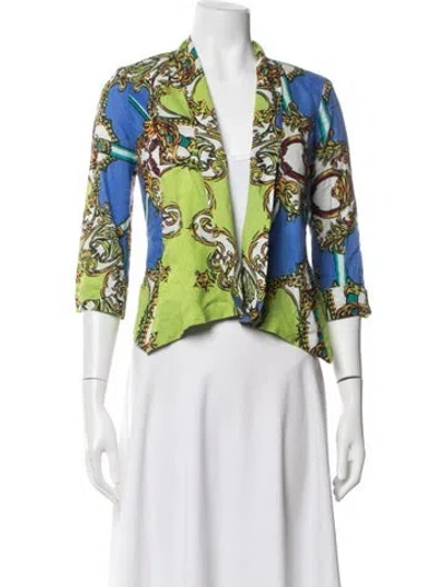 Pre-owned Alberto Makali Patterned Jacket In Yellow