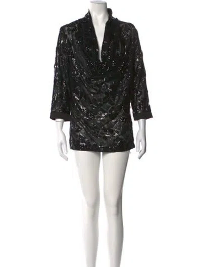 Pre-owned Alberto Makali Patterned Mini Dress In Black
