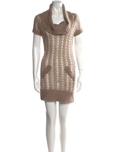 Pre-owned Alberto Makali Patterned Mini Dress In Neutral