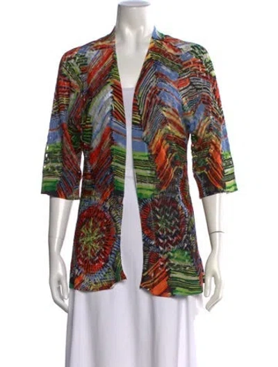 Pre-owned Alberto Makali Patterned Open Front Sweater In Multicolor