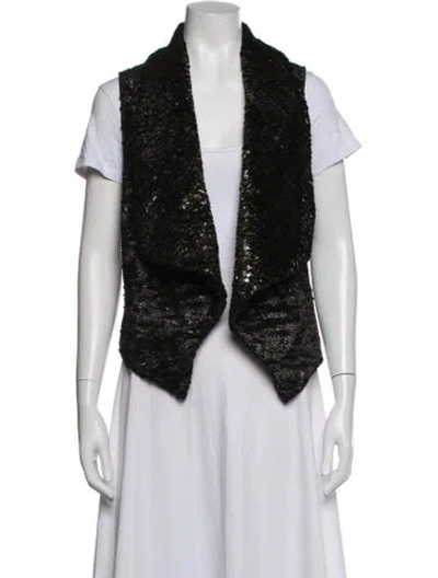 Pre-owned Alberto Makali Patterned Vest In Black