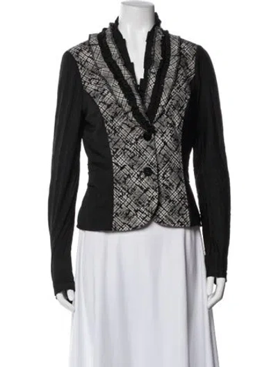 Pre-owned Alberto Makali Plaid Print Blazer In Black