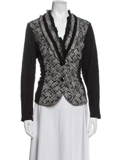Pre-owned Alberto Makali Plaid Print Blazer In Black