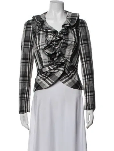 Pre-owned Alberto Makali Plaid Print Jacket In Multicolor