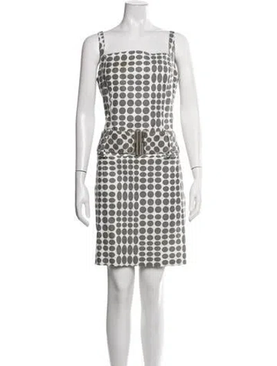 Pre-owned Alberto Makali Polka Dot Print Mini Dress In Grey
