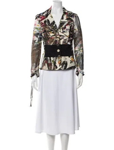 Pre-owned Alberto Makali Printed Blazer In Black