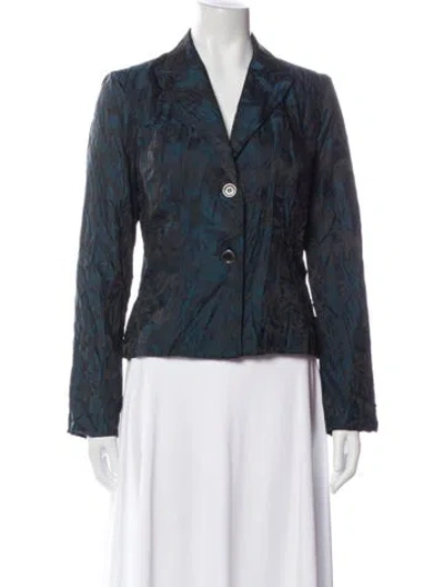 Pre-owned Alberto Makali Printed Blazer In Blue