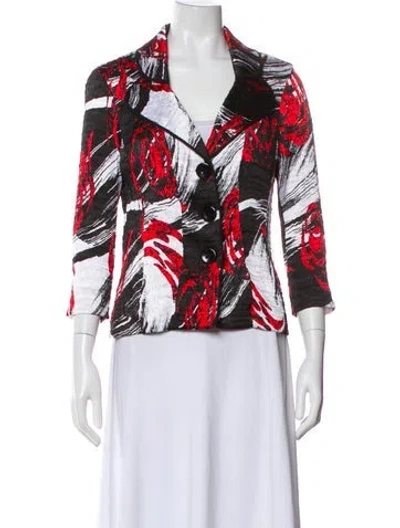 Pre-owned Alberto Makali Printed Blazer In Red