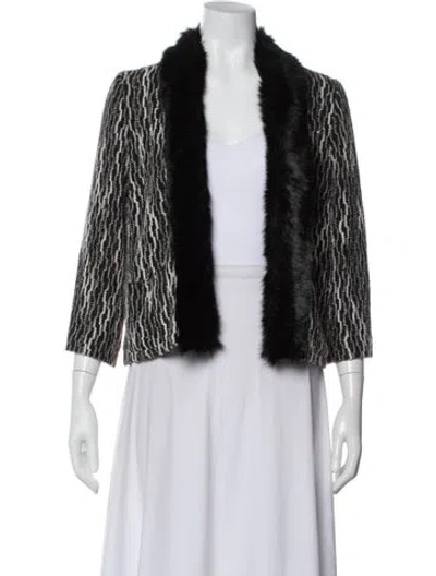 Pre-owned Alberto Makali Printed Faux Fur Jacket In Black