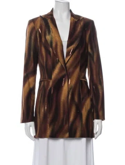 Pre-owned Alberto Makali Printed Fur Coat In Brown