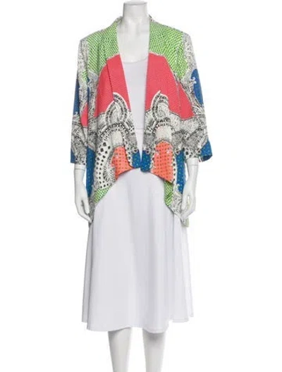 Pre-owned Alberto Makali Printed Jacket In Green