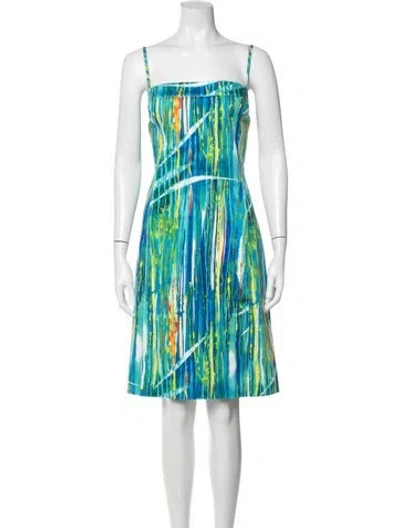 Pre-owned Alberto Makali Printed Knee-length Dress In Blue