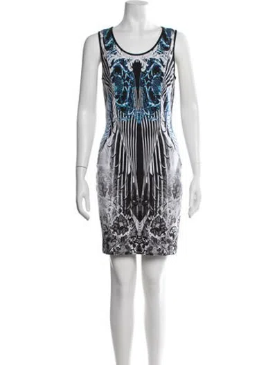 Pre-owned Alberto Makali Printed Knee-length Dress In White