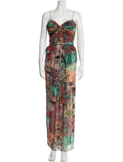 Pre-owned Alberto Makali Printed Long Dress In Multi