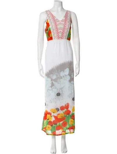 Pre-owned Alberto Makali Printed Long Dress In Multi