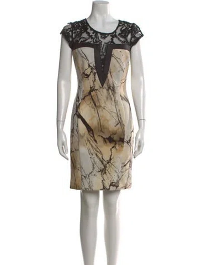 Pre-owned Alberto Makali Printed Mini Dress In Black