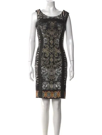 Pre-owned Alberto Makali Printed Mini Dress In Black