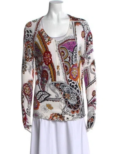 Pre-owned Alberto Makali Printed Scoop Neck Sweater In Multi