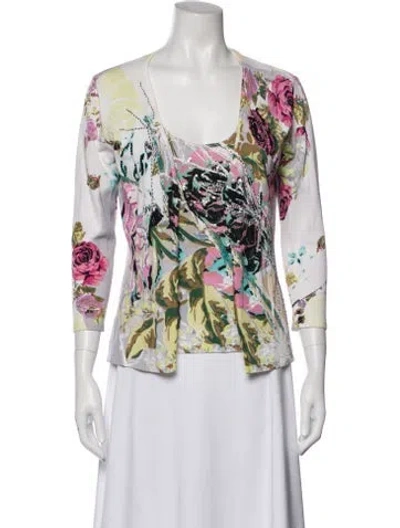 Pre-owned Alberto Makali Printed Sequin Embellishments Set In Multi