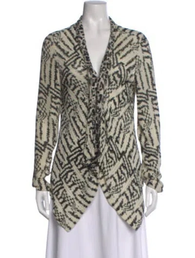 Pre-owned Alberto Makali Printed V-neck Sweater In Neutral