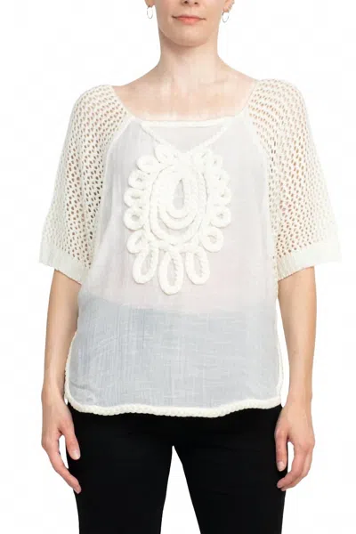 Alberto Makali Scoop Neck Knit Top In Ivory In Multi