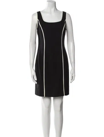 Pre-owned Alberto Makali Scoop Neck Mini Dress In Black
