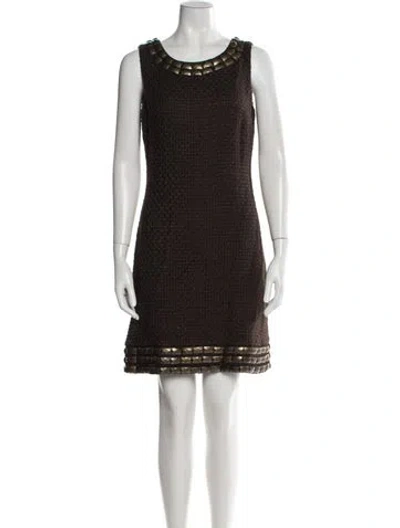 Pre-owned Alberto Makali Scoop Neck Mini Dress In Blue