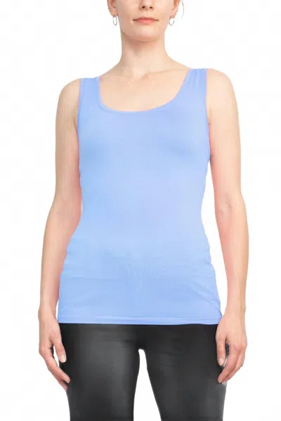 Alberto Makali Scoop Neck Sleeveless Solid Spandex Top In Baby Blue