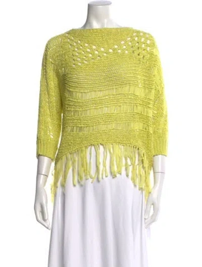 Pre-owned Alberto Makali Scoop Neck Sweater In Yellow