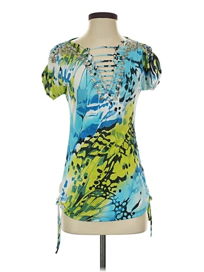 Pre-owned Alberto Makali Short Sleeve Blouse In Blue