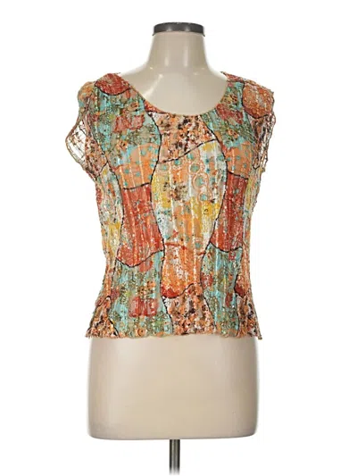 Pre-owned Alberto Makali Short Sleeve Blouse In Orange