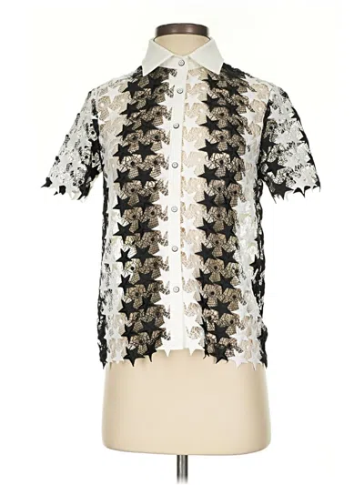 Alberto Makali Short Sleeve Blouse In Silver