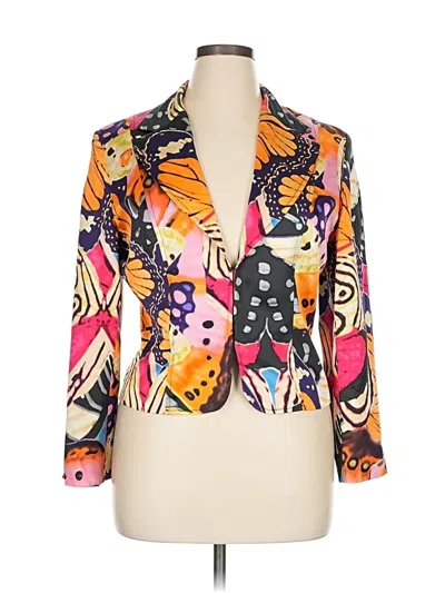 Pre-owned Alberto Makali Silk Blazer Jacket In Orange