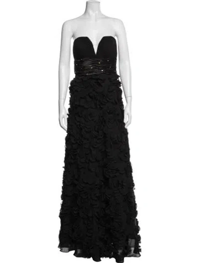 Pre-owned Alberto Makali Silk Long Dress In Black