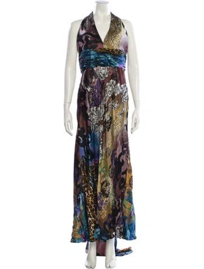 Pre-owned Alberto Makali Silk Long Dress In Multi