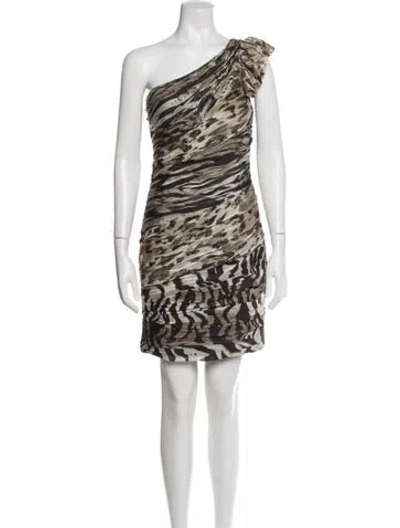 Pre-owned Alberto Makali Silk Mini Dress In Neutral