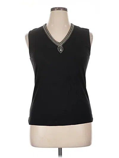 Pre-owned Alberto Makali Sleeveless Top Black V-neck Tops