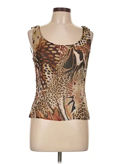 Pre-owned Alberto Makali Sleeveless Top Brown Scoop Neck Tops