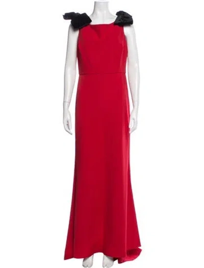 Pre-owned Alberto Makali Square Neckline Long Dress W/ Tags In Red