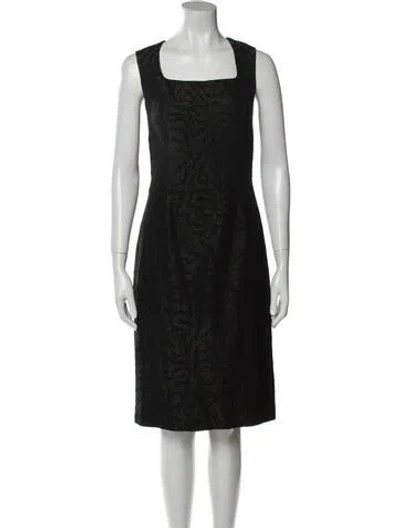 Pre-owned Alberto Makali Square Neckline Midi Length Dress In Green