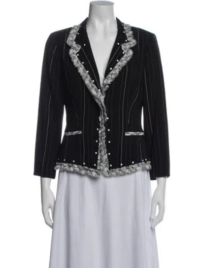 Pre-owned Alberto Makali Striped Blazer In Black