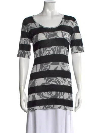 Pre-owned Alberto Makali Striped Crew Neck Sweater In Black