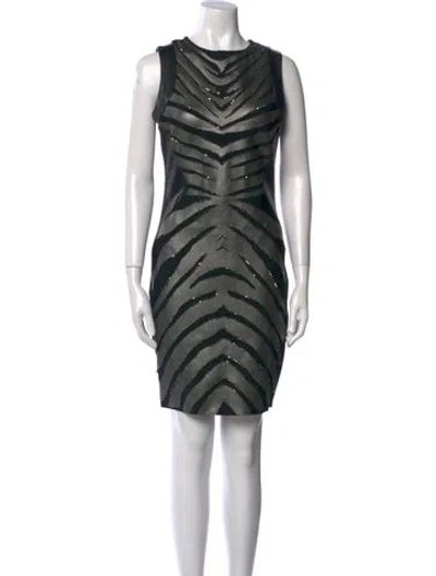 Pre-owned Alberto Makali Striped Mini Dress In Black