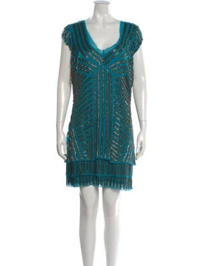 Pre-owned Alberto Makali Striped Mini Dress W/ Tags In Blue