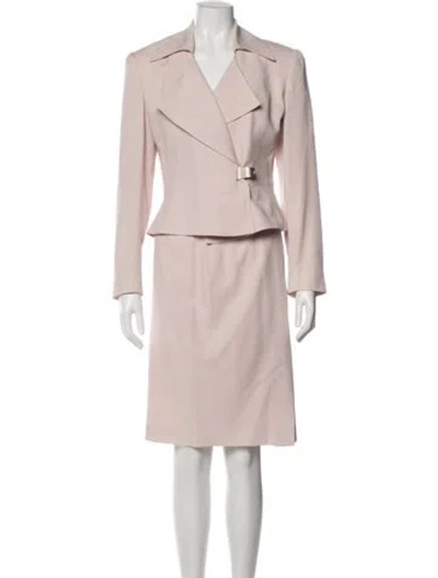 Pre-owned Alberto Makali Studded Accents Skirt Suit In Pink