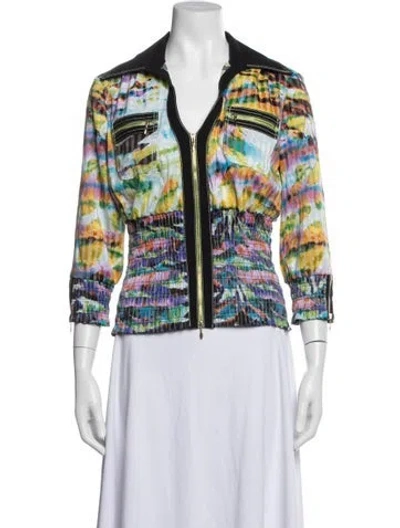 Pre-owned Alberto Makali Tie-dye Print Jacket In Blue