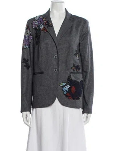 Pre-owned Alberto Makali Tweed Pattern Blazer In Grey