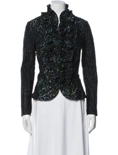 Pre-owned Alberto Makali Tweed Pattern Evening Jacket In Black